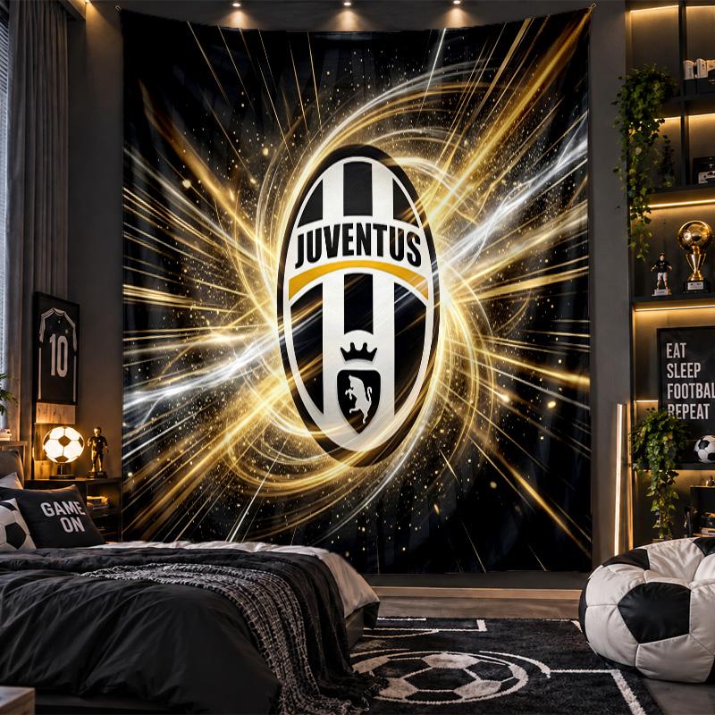 Wall Hanging Tapestry Juventus FC Print Cloth for Living Room Bedroom Home Decor