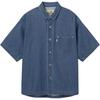 Levis SS25 Casual Comfortable Solid Color Denim Short Sleeve Shirt Men Shirts Blue 004HN-0000