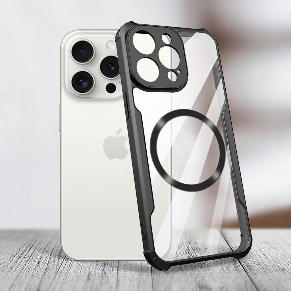 Transparent Armor Ruggerd Case for Xiaomi 14T Pro 13T Redmi 14C Note14 13 Pro Poco X6 Magnetic Magsafe Wireless Charger Cover