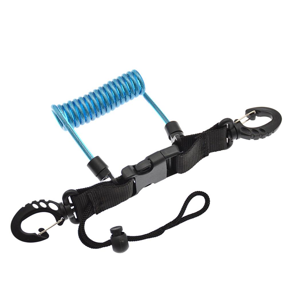 Спиральный кабель с защитой от потери камеры, фонарики, безопасный поводок для дайвинга, подводного плавания, серфинга, каякинга