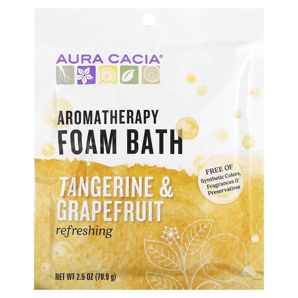 Aura Cacia Aromatherapy Bubble Bath, Refreshing Tangerine & Grapefruit, 2.5 Oz (70.9 G)