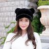 Mink Hat Female Winter Warm Fur Hat Cute Mink Hair Cap Show Small Face