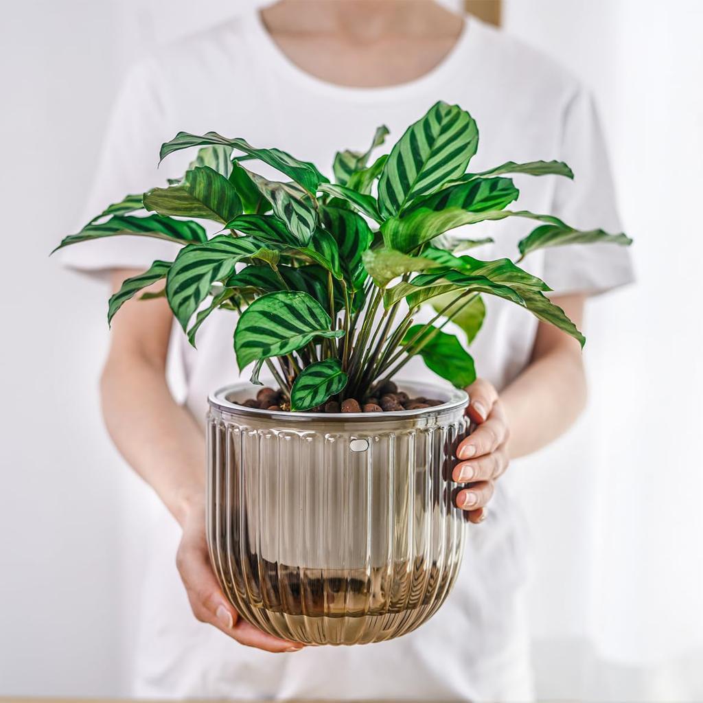 Plant Pot with Water Reservoir Hanging Self-watering Planter Self-watering Hanging Planters with Drainage Holes Stylish for Home