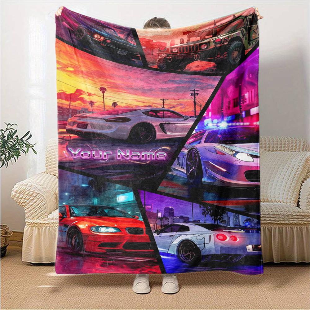 Grand Theft Auto Customize Text Blanket Gift Personalized Blanket Soft Warm Cozy Throw For Office Chair Livingroom Bed Sofa Four Seasons Universal