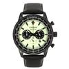 Часы Eco-Drive Chronograph с кожаным ремешком и полностью светящимся зеленым циферблатом CA4505-21X 100M для мужчин