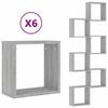 VidaXL Wall Cube Shelves 6 Pcs Sonoma Grey 30x15x30 Cm, Cube-shaped Storage, Cube-shaped Organizer, 815884