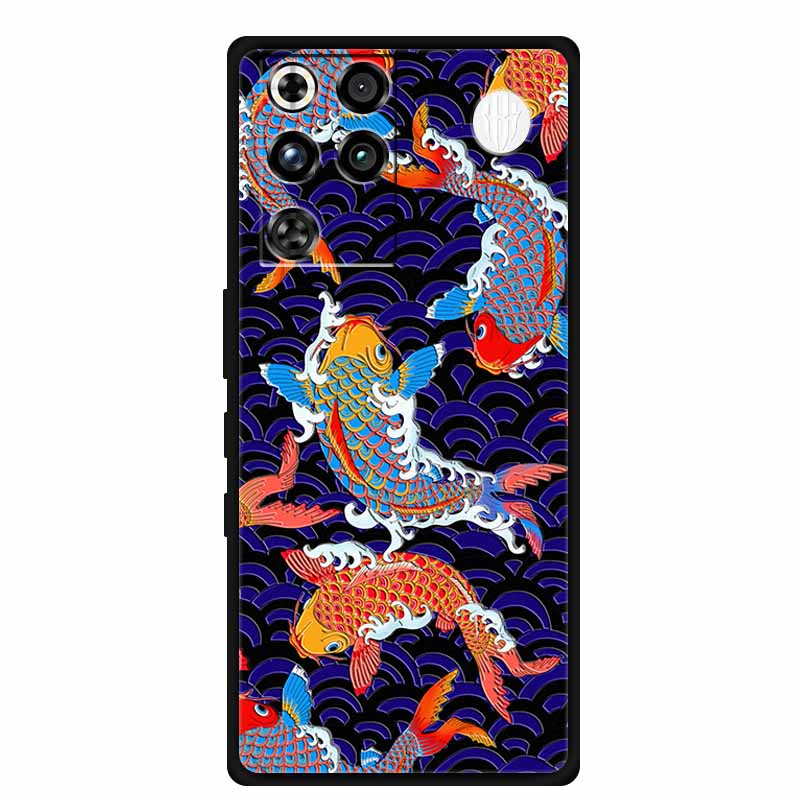 Чехол для ZTE Nubia RedMagic 11 Pro 5G, 3D тиснение, цветы, рельефный, мягкая черная силиконовая задняя крышка, для ZTE Nubia RedMagic 11Pro, Funda