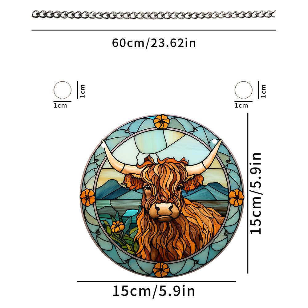 Витражная панель-ловец солнца с колибри, настенный/дверной подвесной декор, птицы, круглый, расписанный акрилом, подвеска для окна, украшение для дома/комнаты
