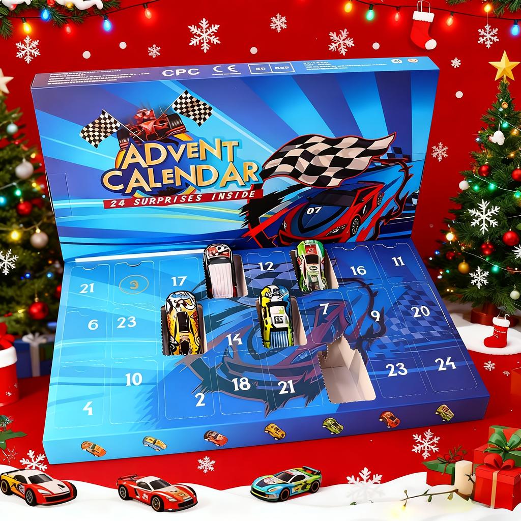 24 Racing Car Christmas Calendar, 24 Styles Of Christmas Countdown Gifts