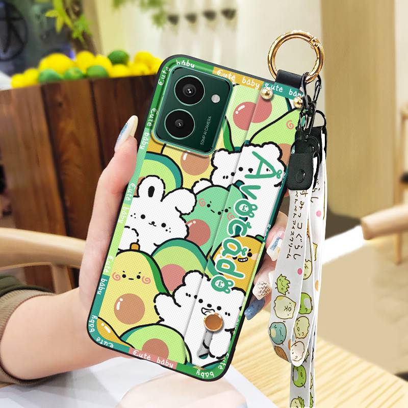 Fashion Design Ring Phone Case For Nokia HMD Pulse/Pulse+/Pulse Pro Anti-dust Wrist Strap Back Cover Cartoon Protective
