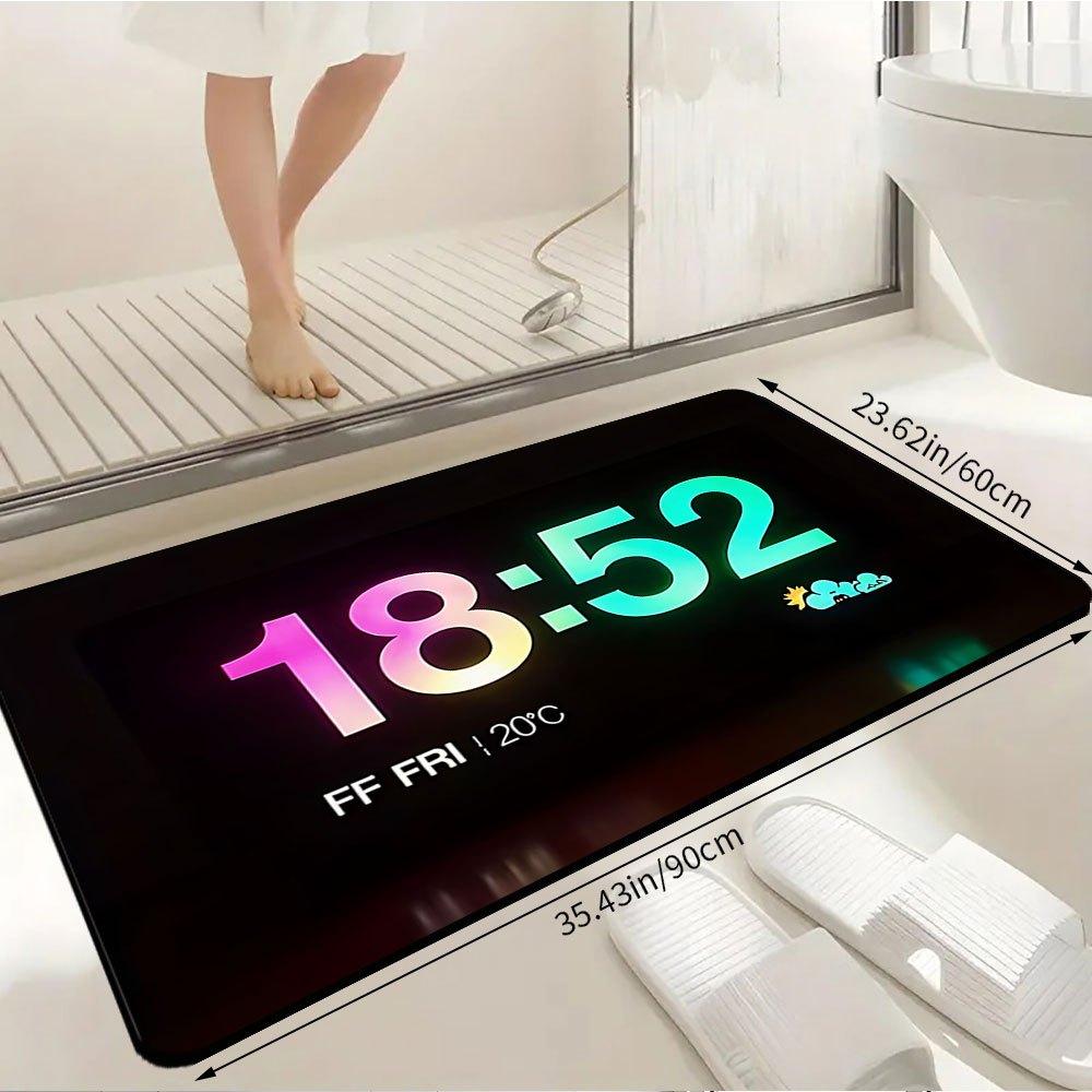 Современный цифровой clock pattern Круглый коврик Креативный дизайн времени Нескользящий коврик для прихожей Гостиной Спальни Домашний декор
