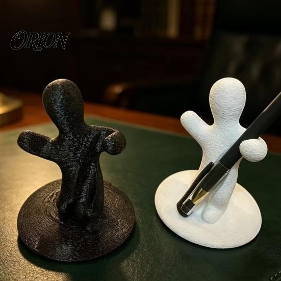 Офисные Аксессуары для Стола 3D Печатная Забавная Фигурка Держатель для Ручек, Черно-Белый Гуманоидный Человекообразный Подставка-Органайзер для Карандашей Ручек, Уникальный Декор для Рабочего Стола