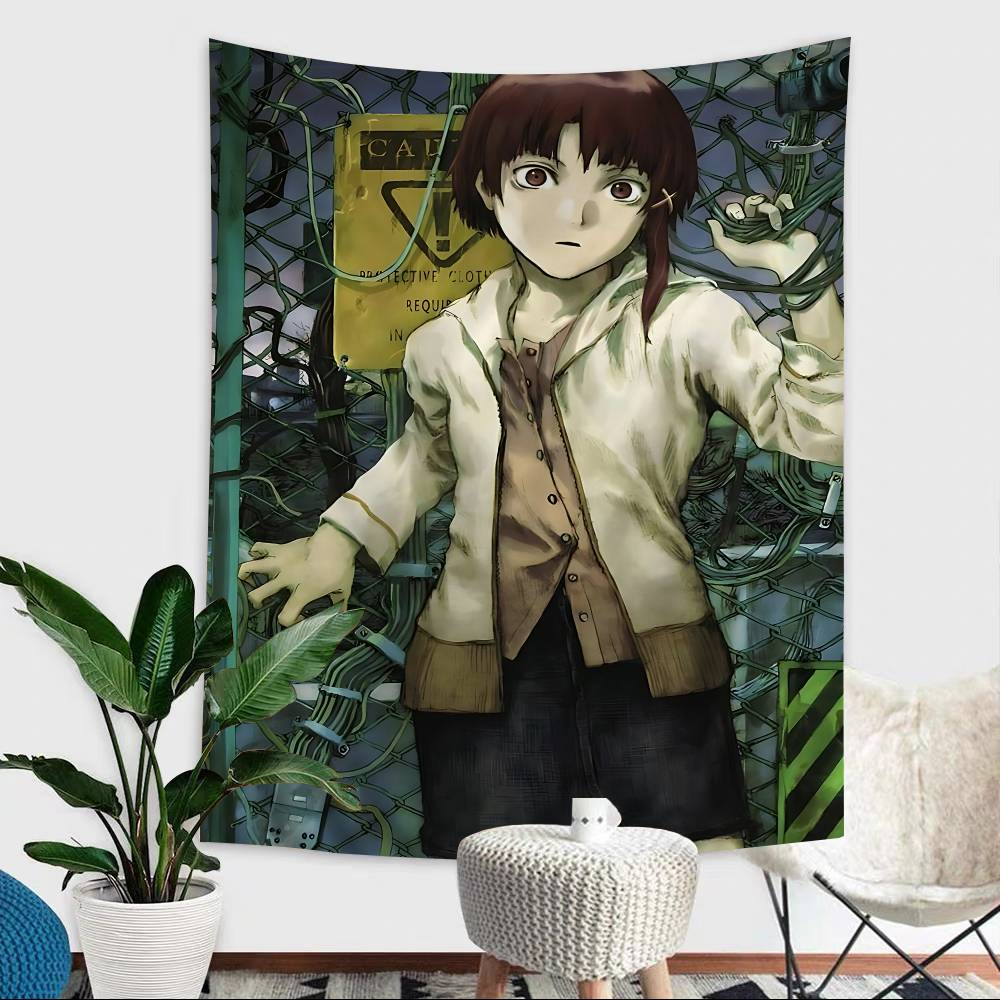 Serial Experiments Lain Anime Hanging Bohemian Tapestry Hanging Tarot Hippie Wall Rugs Dorm Japanese Tapestry