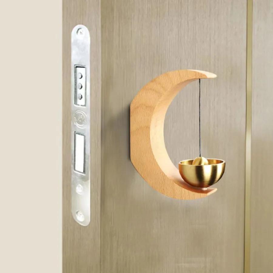1PC Bell Doorbell Wind Chimes Wooden Doorbell Alert Home Small Bell Door Decoration Wind Chimes & Hanging Decorations