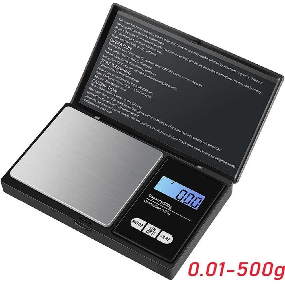 Mini Electronic Scale Pocket Digital Scale for Gold Sterling Silver Jewelry Scale Precision Scale 200/500gX0.01g/1kgX0.1g