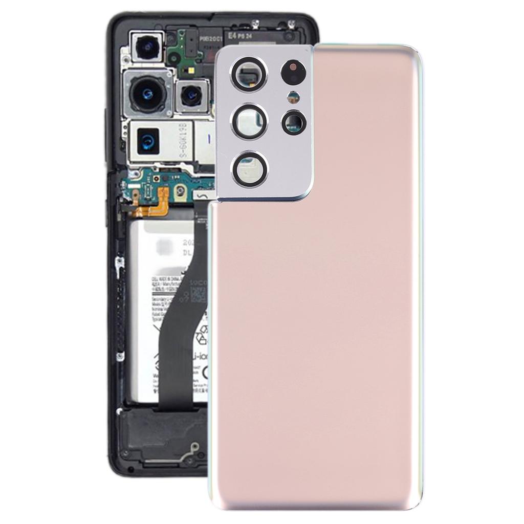 Задняя крышка аккумулятора для Samsung Galaxy S21 Ultra 5G с крышкой объектива камеры, сменные детали для ремонта телефона