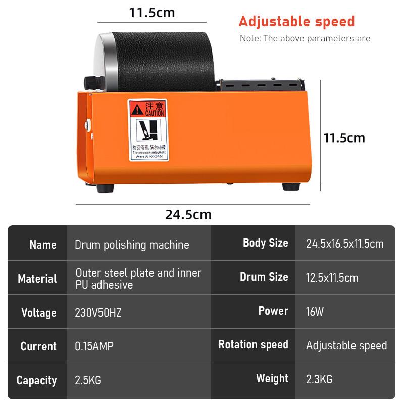 230V Household Small Grinding Roller Gold and Silver Jewellery Jade Metal Grinding Device Rubber Drum Polishing Machine