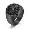 Винтажное мужское кольцо для экзорцизма, защитное кольцо с изображением Иисуса и креста для мужчин, ювелирные изделия с молитвой на удачу