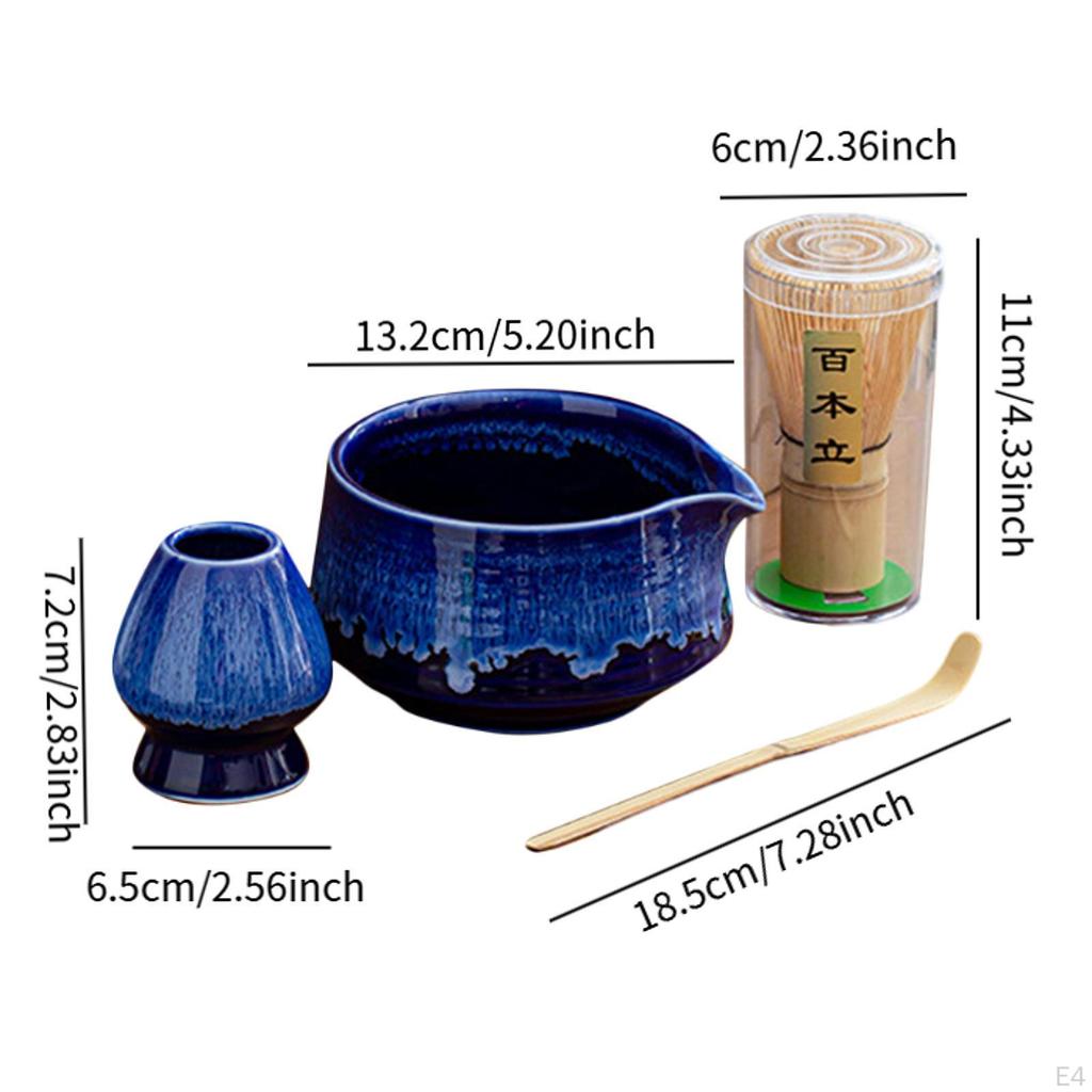 Японский набор из 4 предметов матча, керамические инструменты ручной работы для традиционной чайной церемонии, посуда для