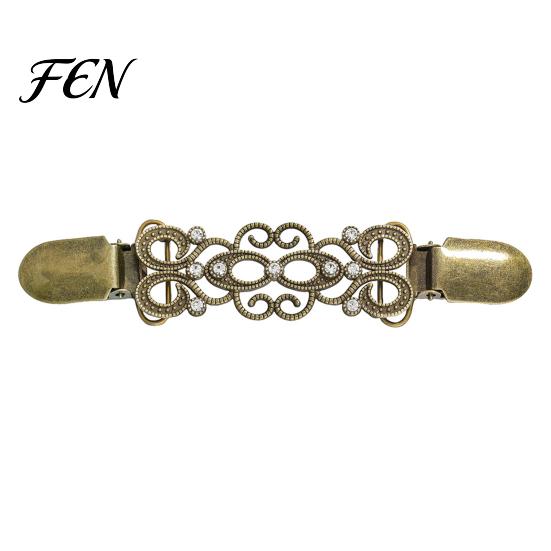 Waist Cincher Clip Vintage Cardigan Sweater with Rhinestone, Hold Together, Retro Accessories for Dress Shawl, Women Clothing Elegant Scarf Holders