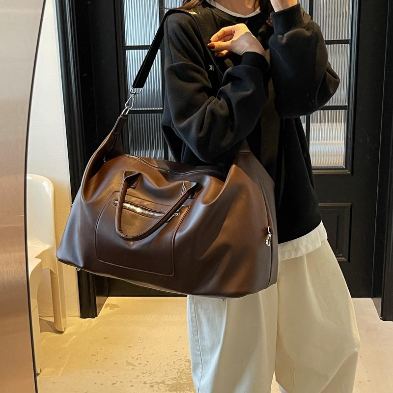 Travel Bag Short Distance Student Duffel Bag Unisex PU Shoulder Bag Waterproof Yoga Storage Bag with Dry Wet Separation