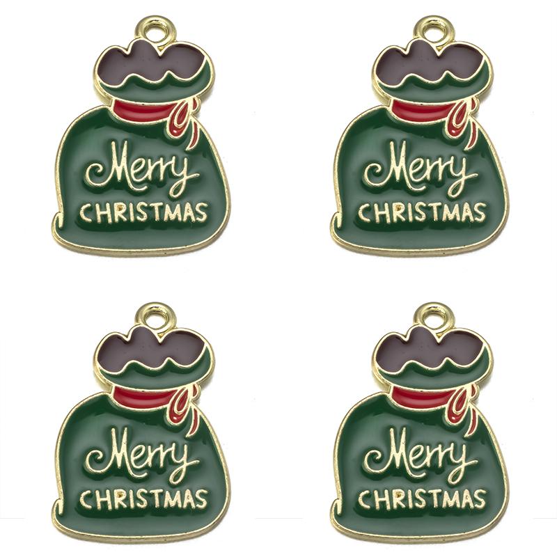 10pcs/lot Alloy Drip Oil Pendant Santa Claus Snowman Christmas Tree Charm Pendant For DIY Men Women Earrings Necklace Party Gift