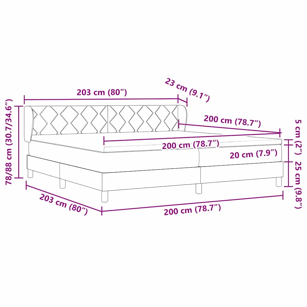 Boxspring Bed with Headboard Pink 200 x 200 cm Velvet