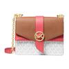 Greenwich Printed Faux Leather Crossbody Bag Small Women Bags Vanilla-White Dark-Brown 32S1GGRC0B-680