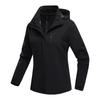 Men Womens Waterproof Jacket 3-in-1 Windbreaker Winter Coat Fleece Inner for Rain Snow Solid Color Contrast Color Can Be Removed