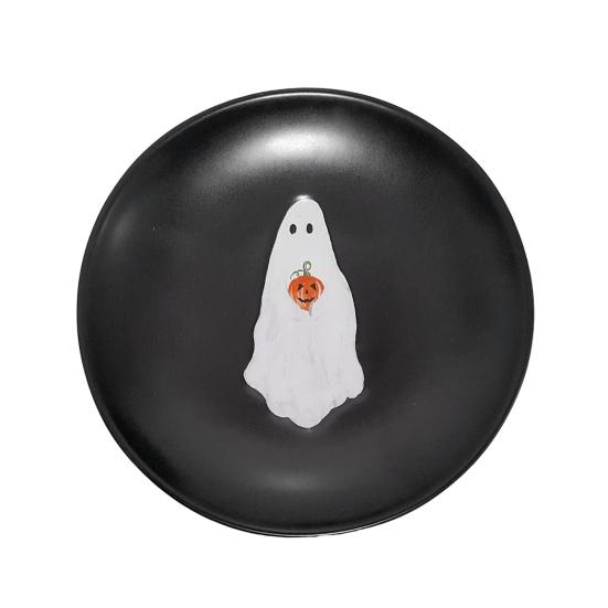 Хэллоуин Тарелка Призрак 7 дюймов Многоразовая Пластиковая Тарелка Призрак Круглая Столовая Посуда для Ужина Десерта для Угощения или Жизни Принадлежности для Вечеринки на Хэллоуин
