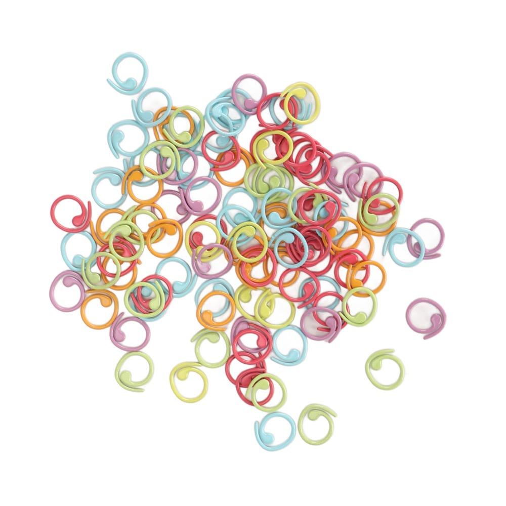 100Pcs Metal Crochet Stitch Markers Colorful Knitting Marker Rings For Knitting Projects