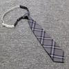 Free Jk Tie Plaid Brown Gray Vintage Student Pullover Rubber Band College Ins Japanese Tr Uniform Tie