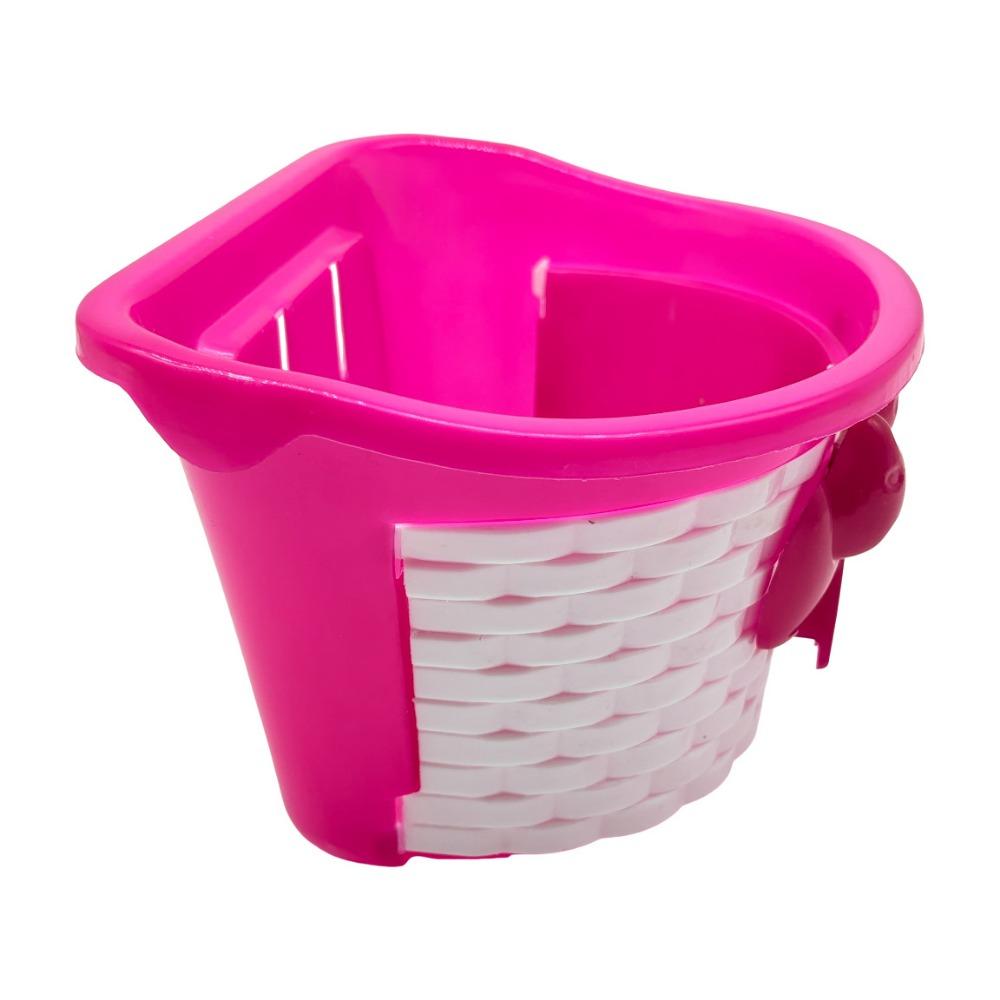 Retro Woven Front Riding Basket with Bow Children's Bicycle Scooter Basket Front Handle Carrier