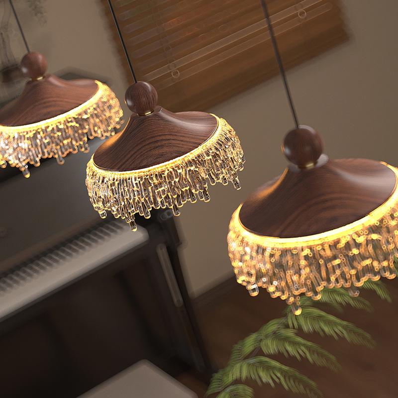 Подвесной светильник из ореха в стиле середины века для гостиной, столовой, прихожей, входа и коридора.