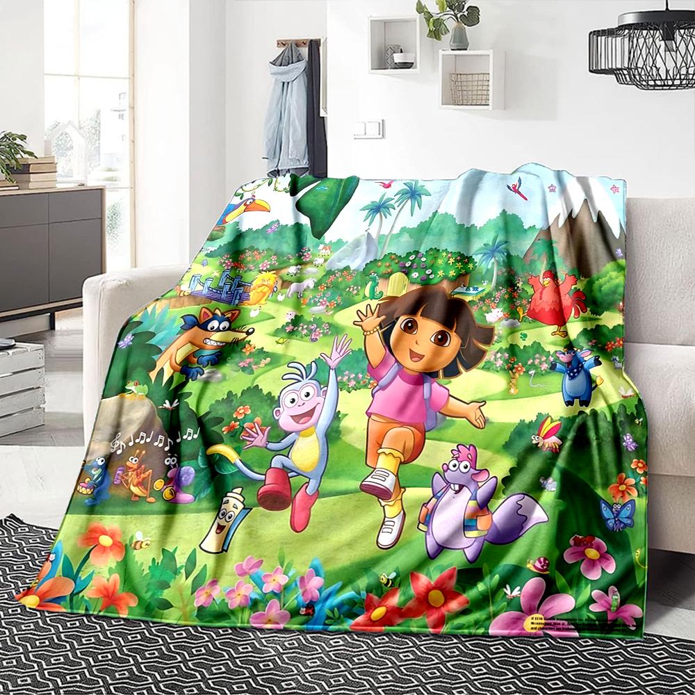 Dora'S Jungle Adventure Blanket Soft Throw Blanket For Home Bedroom Bed Sofa Travel Office Solid Christmas Blanket