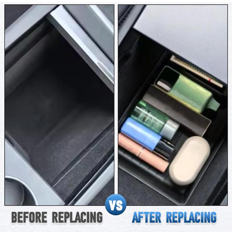 Center Console Storage For Tesla Model Y Juniper 2025-2026 Armrest Storage Box Flexible Rubber Car Interior Accessories New