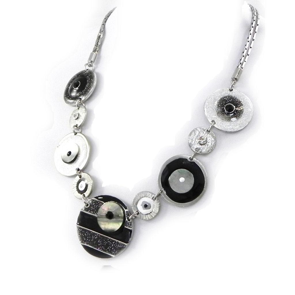 NOA [H9047] - Дизайнерское колье «Бора-Бора» серо-черный