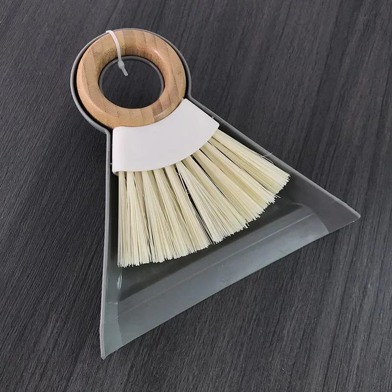 Мини настольные метлы и совки для мусора, набор с деревянной ручкой, подвесная бытовая щетка, комбинированные пластиковые аксессуары для уборки дома