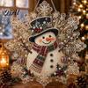 Christmas Craft Kits for Adults Faux Pearl Painting Suncatcher Art Kit, Acrylic Snowflake Shape Board Handmade Tree Decor with Lace Edge, 3D