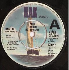 7-дюймовая пластинка TONY KENNY Heart Of Stone RAK144 RAK 1973 UK Pop Б/у
