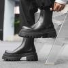 2024 new autumn high-top leather shoes platform heightening Chelsea boots men's British Martin boots 16773-J