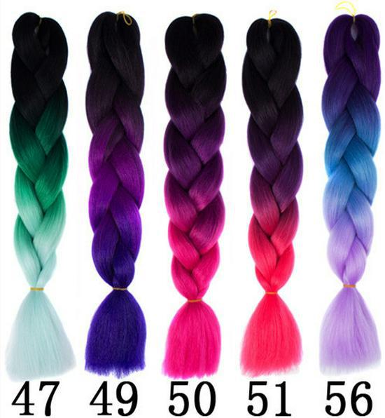 Африканский монохромный градиентный парик с косичками - химическое волокно для наращивания волос