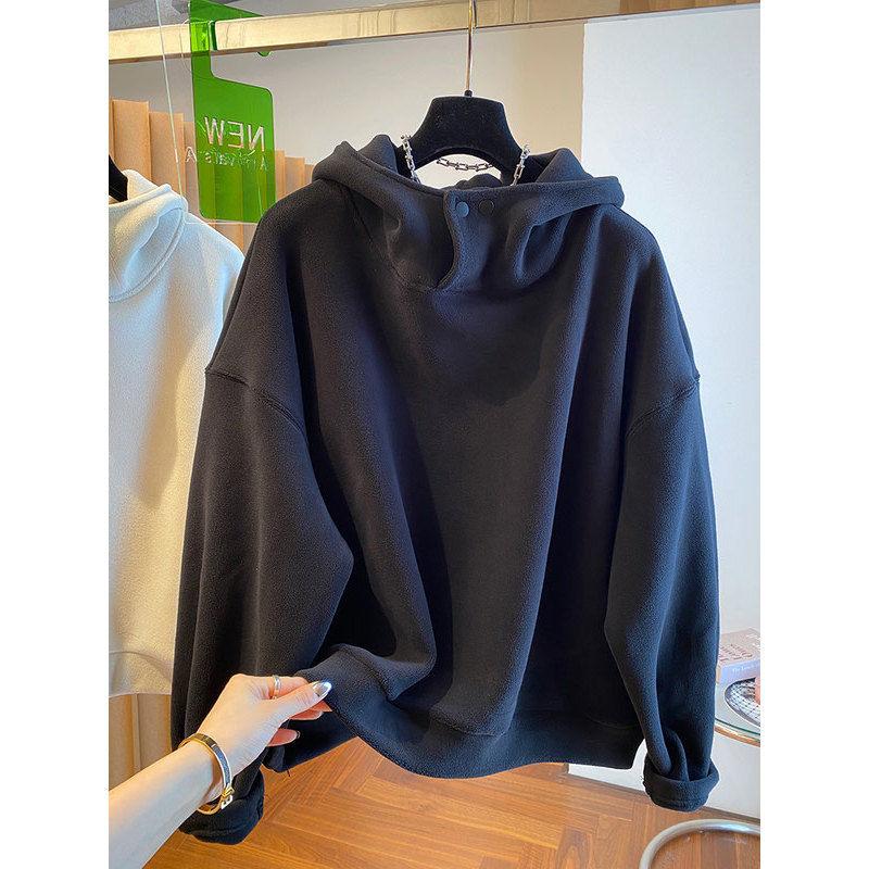 Осень-зима Новые модные толстовки с капюшоном с длинным рукавом Женская одежда Повседневная корейская универсальная теплая простая трендовая одежда Топы