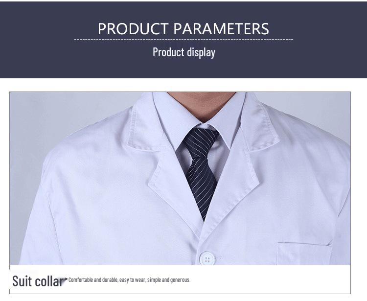 Unisex White Coat for Doctors, Students, Nurses - Long Sleeve, Spring/Autumn, Custom Logo Workwear