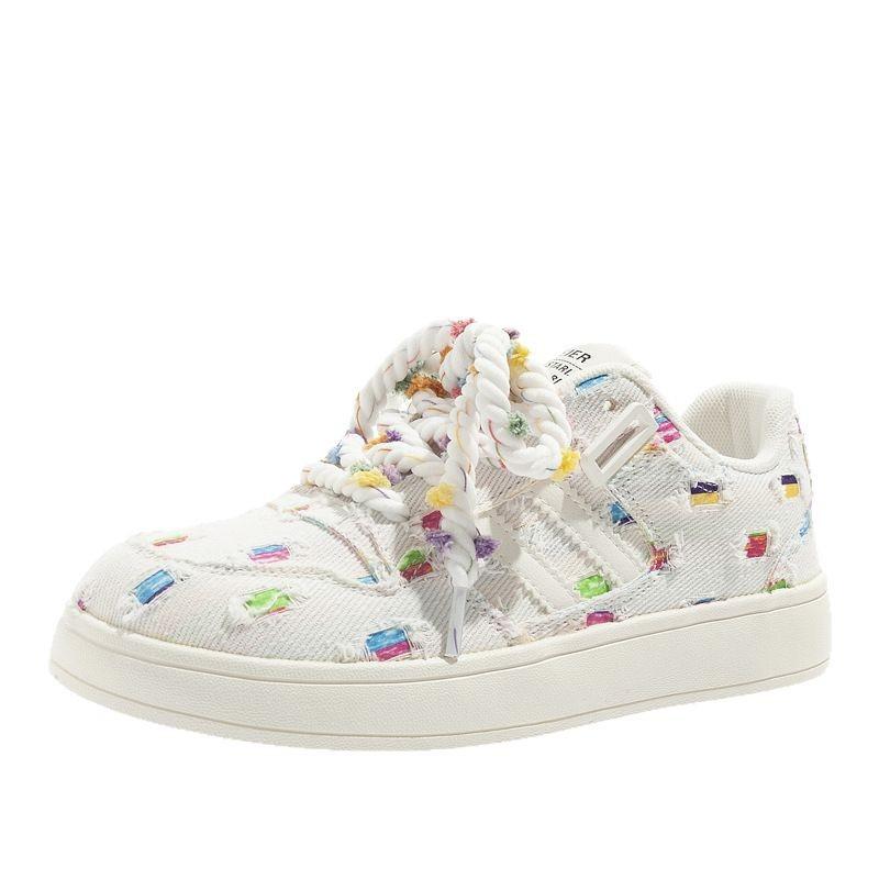 Кеды корейская версия ins все-в-одном студенческие на толстой подошве женские туфли повседневные белые туфли