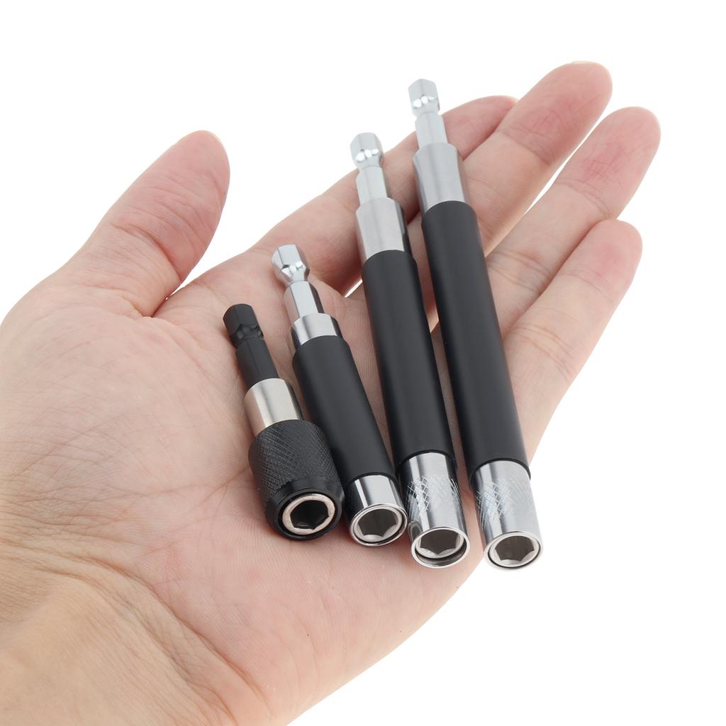 2pcs/4pcs 60mm-140mm Scalable Magnetic Screw Drive Guide Drill Bit for Nuts Drill and Handheld Driver, 1/4 Inch Hex Shank Extension Adapter