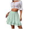 Women's Summer High Waist Ruffle Skirt Cute Flowy Skirt Casual Comfort Wrap Beach Pleated Skirt