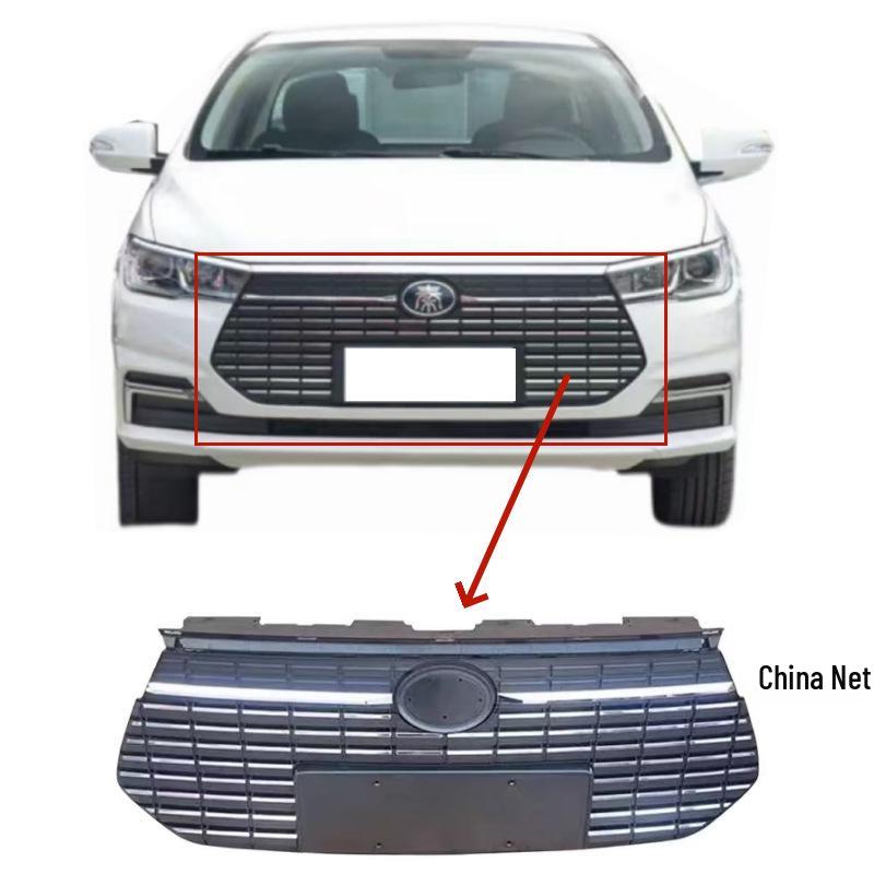 Сборка передней решетки BYD New Qin EV с рамкой противотуманной фары, декоративные и яркие полосы левой и правой части бампера.