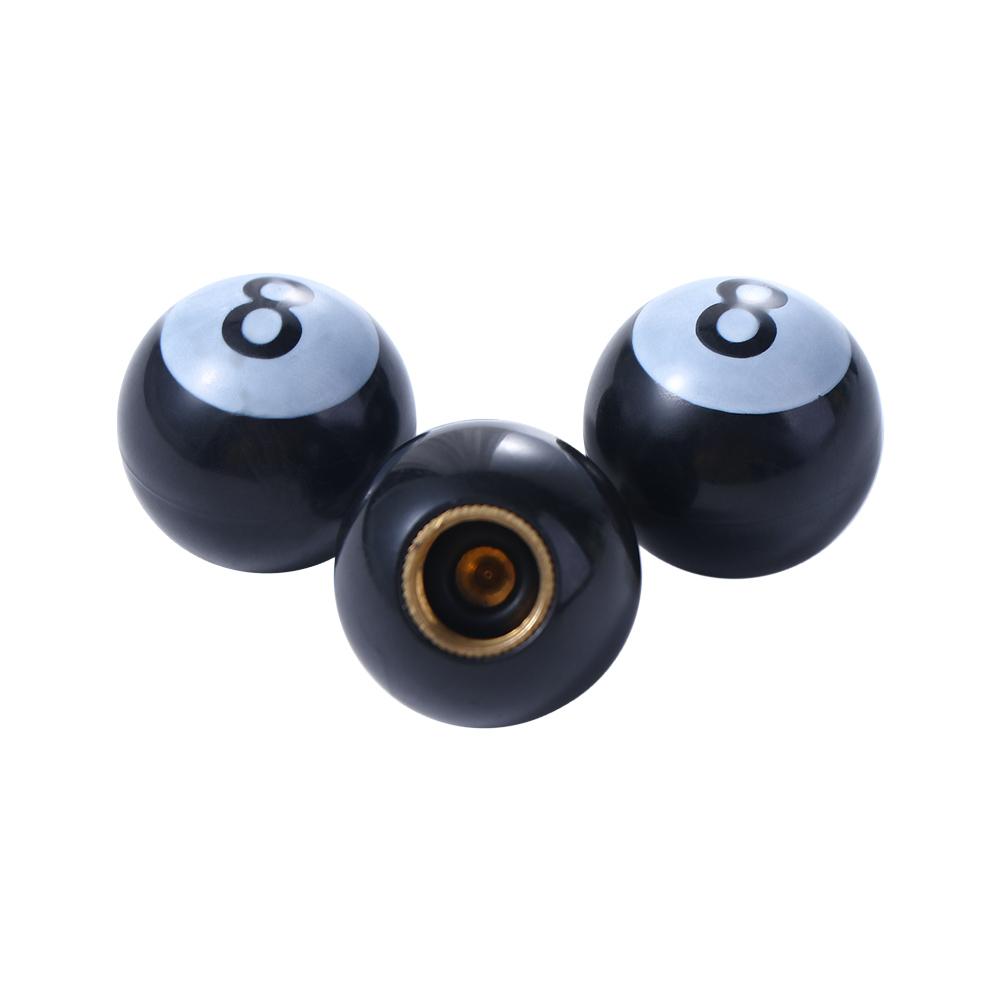 8 Ball" Billiards Dustproof Rustproof Tyre Stem Air Caps Wheel Caps Dust Cover Valve Stem Caps