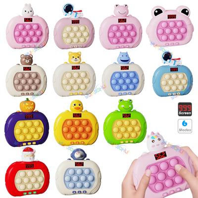 Электронный игровой автомат Pop Quick Push Bubbles 999 уровня, детские забавные сжимающие игрушки с героями мультфильмов, антистрессовые сенсорные пузырчатые игрушки, подарки